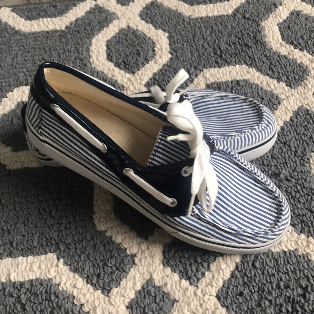 Cute blue and white slip ons